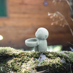 Landical Buddha Sandstone Statues, Zen Monk Praying Statue Sculptures Ornament for Wealth Good Luck Feng Shui Decor Home Office Car Decoration(Jizo Monk) - style: Jizo Monk