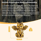 CHOVY Retro Handcrafted Evil Cat Sculpture - 100% Solid Brass Demon Cat Figurine with Wings & Fangs | Gothic Dark Fantasy Desktop Decor, Collectible Art Piece Unique Gift - style: Demon Cat