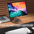 Adjustable Cell Phone Stand,360 Rotating Foldable Desktop Cellphone Stand with Anti-Slip Base Portable Phone Holder for iPhone 17 16 15 14 13 Pro Max, All Smart Phones, iPad - color: Wood grain color