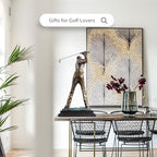 21.2'' Modern Golfer Bronze Sculpture, Bronze Golf Man Figurine Statue Ornament with Marble Base Crafts for Home Office Decor Collection Gift - size: 21.2"Man