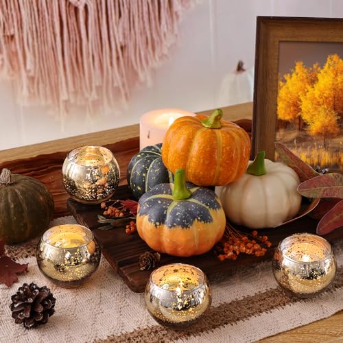LETINE Gold Mercury Glass Votive Candle Holders - Set of 36 | Elegant Gold Tealight Candle Holders for Table Centerpieces,Spring Summer Weddings, Rehearsal Dinners, Valentine's Day Decorations - color: Gold