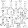 Mumufy 20 Pcs Glass Crystal Taper Candle Holders Clear Glass Candlestick Holder Fit 0.8 Inch Candles Crystal Decorative Candle Stand Centerpiece Table Wedding Dining Party(Clear) - color: Clear