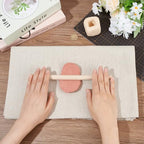 FINGERINSPIRE 2 PCS Pottery Linen Cloth 63x39 inch (Ivory White) - Linen Fabric Tablecloth Clay Sculpture Tool for Ceramic Art DIY Crafts