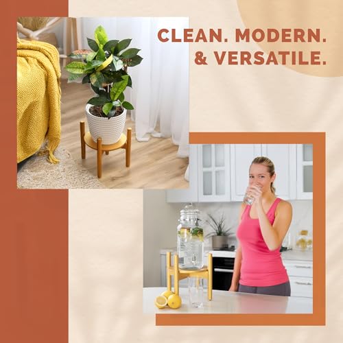 Bamboo Plant Stand Indoor – Water Dispenser Stand, Multi-Purpose Bamboo Base & Plant Stands Indoor for Home and Office Décor