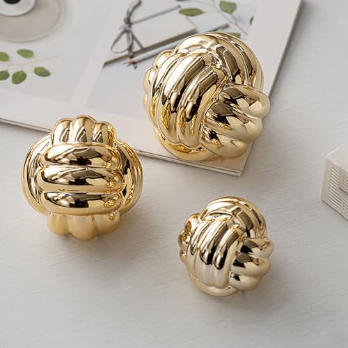 Ochine Silver Knot Decor Ceramic Chain Link Decor, Silver Decor Knot, Coffee Table Decor, Aesthetic Shelf Decor, Modern Minimalist Home Decor Statue for Decorative Books, Decorative Objects - color: A