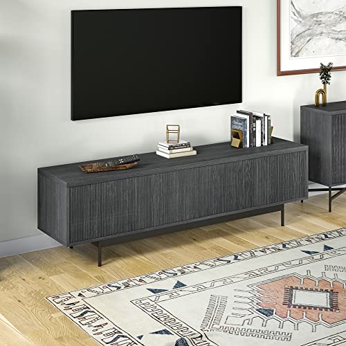 Henn&Hart Whitman, 70'' Rectangular TV Stand, Charcoal Gray - color: Charcoal Gray, size: 70'' Rectangular TV Stand