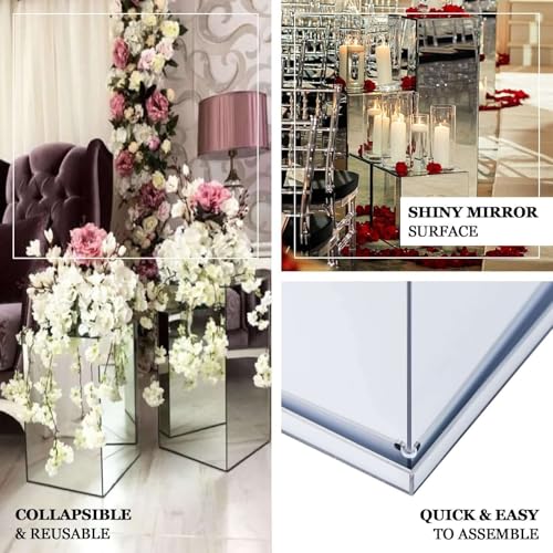 Efavormart 40" Clear Acrylic Display Box, Lucite Wedding Column for Centerpiece with Interchangeable Lid and Base, Transparent Pedestal Riser for Modern Party Decor Celebrations - color: Clear, size: 40"