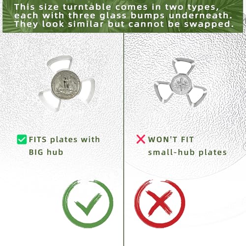 11.5" Microwave Turntable Compatible with Samsung DE63-00624A DE74-20102D, 11 1/2 inch Replacement Microwave Glass Plate for GE WB49X10097 WB49X10224 - size: 11.5" Big Coupler Hole