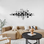 Rajukit Modern Geometric Abstract Metal Wall Art – Black Wall Decor – Large Metal Wall Sculpture for Living Room, Versatile Home Decor(33.9”*15.7”) - size: 33.9"L x 15.7"W