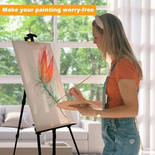 RRFTOK Easel Stand for Sign and Painting - Metal Tripod Adjustable Art Easels for Display Canvases Height from 17 to 66 Inch - Carry Bag for Table-Top/Floor Drawing and Displaying with Black - style: 66S Black 1-pack
