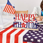 COCHIE Metal Happy 4th of July Sign, Red Blue and White Decorations for Home, Office, Shelf, Mantel, Indoor, Fouth of July Decoration, Patriotic Star Decor (Independence Day) - style: Independence Day