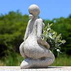 Large Planters for Outdoor Indoor Plants Head Face Planter Pot Unique Succulent Planters Flower Vase with Drainage Hole New Life - color: Woman