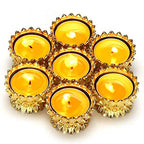 Sziqiqi 12 Pcs Lotus Ghee Lamp Holder Butterlamp Tea Light Holder Tibetan Copper Oil Lamp Altar Supplies, Gold - size: Pack of 12