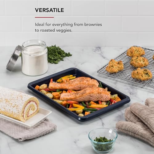 KitchenAid 9x13in Nonstick Aluminized Steel Baking Sheet, Ink Blue - color: Ink Blue, size: 9 x 13 Inch
