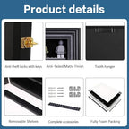 VERANI Minifigure Display Case 5 Pack - Miniature Action Figure Display Box - Wall Mount Figures Memorabilia Display Cabinet for with Uv Protected Anti Fade for Small Objects Lockable Large Black - size: Large Black 5 Pack