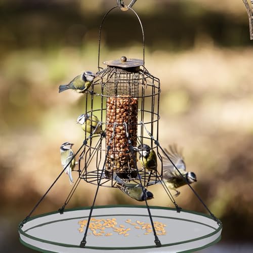FoldTier 2 Pieces 30 Inch Universal Wild Bird Seed Catcher Hanging Hoop Platform Bird Seed Catcher Tray for Hummingbird Feeders Bee Feeder Outdoor Garden Accessories