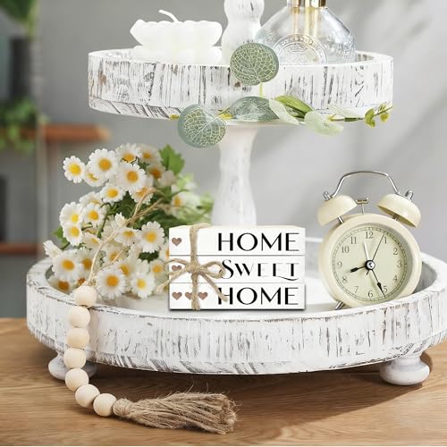 Mini Decorative Books For Home Decor, Small Wood Book Stack For Table Decor, Home Decor Book For Living Room Mantel, Farmhouse Stacked Books Decorative（L40） - color: white Home sweet
