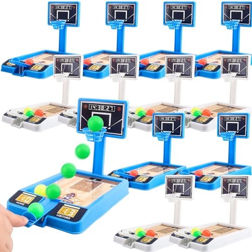 8 Pack Tabletop Basketball Game Mini Basketball Game Desktop Basketball Toys for Kids Toys Girls Party Favors Classroom Prizes, 2 Colors