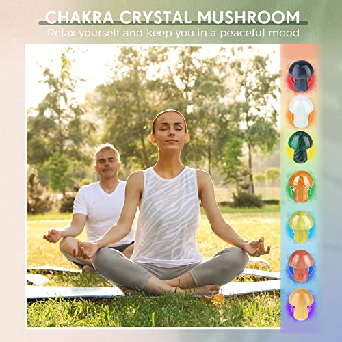 120 Pieces Crystal Mushroom Sculpture Decor Bulks Hand Making Mushroom Crystals Gemstone Quartz Mushrooms Polished Crystal Cute Mushrooms Crystals Stones Decor for Witchcraft Meditation Garden Home