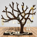 Wooden Jewelry Tree Necklace Holder,9 Inch Jewelry Stand Creative Ring Holder Necklace Suitable Ring Earrings Necklace Bracelet for living rooms, bathrooms,offices (TREE)