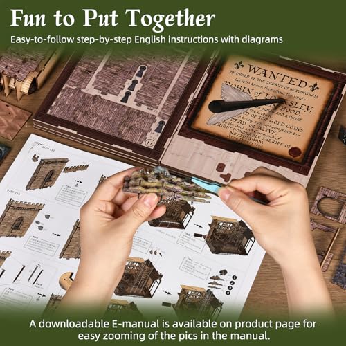 CCCDF Book Nook Kit, DIY Miniature House Dollhouse Kit for Adults and Teens, Booknook Bookshelf Decor with LED Light, Gifts for Family and Friends (Robin Hood - The Castle's Escape) - style: Robin Hood - The Castle's Escape