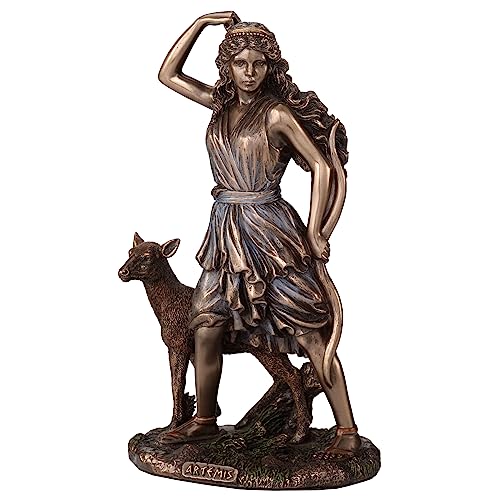 Veronese Design 6 1/2 Inch Artemis The Greek Goddess of The Hunt Cold Cast Resin Bronze Finish Sculpture