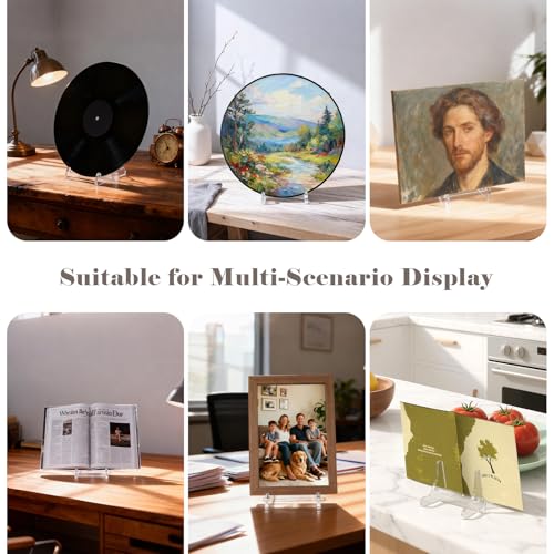 2-Pack Clear Acrylic Display Stands, 2.36-Inch Small Plate Stand for Picture Frames, Plates, Game Cards, Books, Collectibles, and More - size: 2.36IN-2 Pack