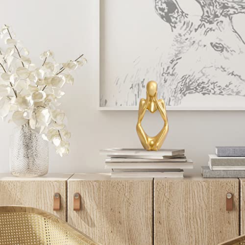INNOLITES Resin Statue Thinker Style Decoration Abstract Sculptures Collectible Figurines for Home Decor Modern Office Shelf Desktop (Gold-Focus) - color: Gold-focus