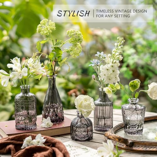 SUPMIND Bud Vase Set of 12, Black Bud Vases in Bulk, Small Flower Vases for Centerpieces, Mini Vintage Vase for Rustic Wedding, Home,Table Decoration - color: Black, size: 12Pcs