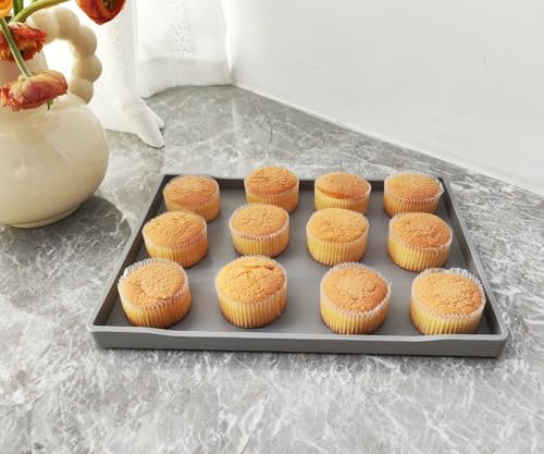 Gray Serving Tray (11.8 x 8.7 inch) for Serving Accessory, Spa, Coffee, Drinks, Wine, Tea, Bar, Party, Seasoning, Perfume and Display Use. - color: Gray-1 Tray, size: 11.8" x 8.7" x 0.8"