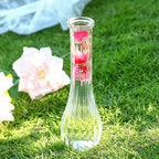 Glass Bud Vases for Centerpiece,12 Pcs Small Clear Ribbed Flower Vases for Weddings, Parties, Home Decor (8.5" Tall, Bulk Set) - Minimalist Table Vase for Roses, Pampas Grass, DIY Arrangements