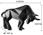SMRTHMRT Abstract Geometric Sculptures Animals Statues,Collectible Figurines Home Office Tabletop Ornaments (Black Bull) - color: Black Bull