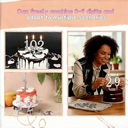 Reusable Stainless Steel Number Candle Holder Set for Birthday Cakes