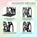 Peacoblue Metal Bookends for Shelves, Modern Decorative Heavy Duty Study Book Ends Stoppers for Office, Desk, Shelf, Room 5.3"x4.3"x7.9" Cast Iron Simple Tall Bookends 1 Pair (Cowboy Horse Riding) - style: Cowboy Horse Riding