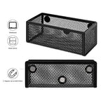 Amazon Basics Magnetic Storage Baskets, Mesh Organizers for Office Supplies and Workspace, 6" x 2.5" x 2.2", Black, 3-Pack - style: Magnetic Storage Bin