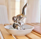 PUDDING CABIN Elephant Gift for Women - Elephant Trinket Dish for Rings Earrings Organizer - Elephant Decor for Women Girls Her Friends Birthday Valentine's Day Xmas Gifts - style: Elephant Sliver