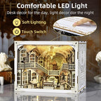 MiniCity DIY Book Nook Kit for Adults, 3D Wooden Puzzle Bookend Bookshelf Insert Decor with LED Light and Dust Cover (Library of Gods Max) - style: Library of Gods Max