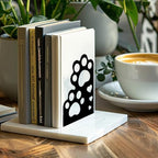 Peacoblue Metal Bookends for Shelves, Modern Decorative Heavy Duty Study Book Support Stoppers for Office, Desk, Shelf, Room 5.3"x4.3"x7.5" Cast Iron Simple Tall Bookends, 1 Pair (Cute Cat Paw) - style: Cute Cat Paw