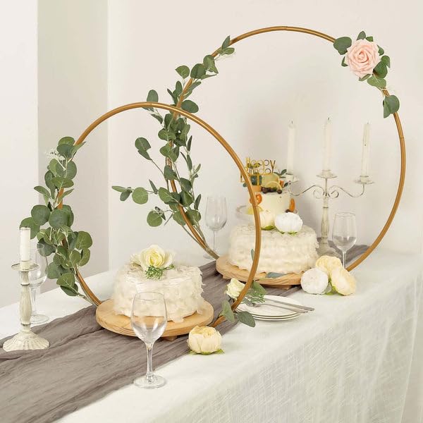 Tableclothsfactory Round Wedding Arch Cake Stand, Metal Floral Centerpieces Display - 33"