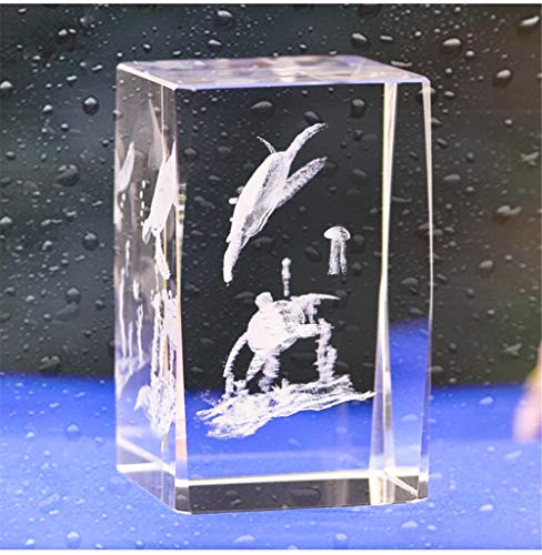 Crystal Glass Sea Turtle Figurine and Statues,3D Laser Etched Crystal Turtle Ornaments Art,Animal Crystal Glass Cube Engraving Turtle Sculpture Gifts with Gift Box (50 * 50 * 80mm) - size: 50x50x80mm