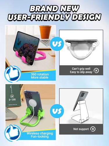 Gifts for Mothers Day Mom Wife Adults Cell Phone Stand - 2 Pack Thumbs Up Lazy Phone Holder for Desk Stocking Stuffers Birthday Gifts for Girls Boys Kids Men (Hot Pink & Avocado Green, 2) - color: Hot Pink & Avocado Green, size: 2