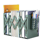 Metal Iron Book Ends Adjustable Bookends Nonskid Book Ends for Heavy Book Holder Heavy Duty Bookends Bookcase Desktop Book Organizer Binder Holde (Green)