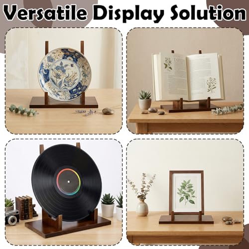 RattanView 1 Pcs Wood Plate Stand for Display 7.8 Inch Plate Holder Display Frame Picture Photo Card Tabletop Decorative Stand - size: 7.8 Inch