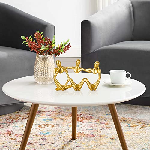 BMLCGJ Thinker Statue Gold Decor Abstract Art Sculpture, Golden Resin Collectible Figurines for Home Living Room Office Shelf Decoration,Great Gifts Ideas (Conjoined Body-Gold) - color: Conjoined Body-gold