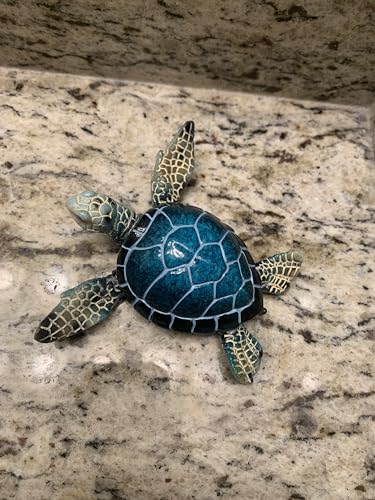 Ain’t It Nice Sea Turtle Statue Coastal Ocean Beach Decor Gifts Figurine Beach Room for Home and Office Marine Collectible Sculpture, Blue 3.5(L) 4(W) 1.25(H) Inches - color: Blue 1