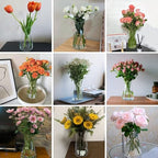 DARENYI Clear Glass Vase for Centerpieces, Home Decor, 8 inch Tall Large Opening Glass Flower Vase for Bouquet, Shelf, Centerpiece, Living Room, Office, Wedding or Gifts - size: 3.34" Dia 8" H