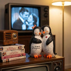Penguin Gifts for Couple, Romantic Anniversary Wedding Gifts for Men Women, Resin Penguin Figurines, I Love You Gift for Wife Husband Girlfriend Boyfriend, Penguin Statue Home Decor with Greeting Card
