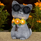 Solar Garden Statues Cat with Daisy and LED Lights Birthday Gifts for Women Mom Grandma Solar Outdoor Decor for Patio Backyard Yard Lawn Decoration-Unique Housewarming Gifts - style: Cat