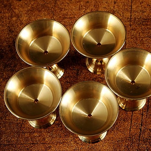1PC Candle Holders Copper Butter Lamp Holder Long Lamp Candlestick Put Candle Copper Cup Home Decor - size: Small