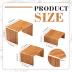Chuangdi 2 Sets Acrylic Display Risers, Product Stand, Jewelry Display Riser Shelf Showcase Fixtures for Dessert Cupcake Candy Figure Treat Action Showcase (Wood,Small Set) - color: Wood, size: Small Set